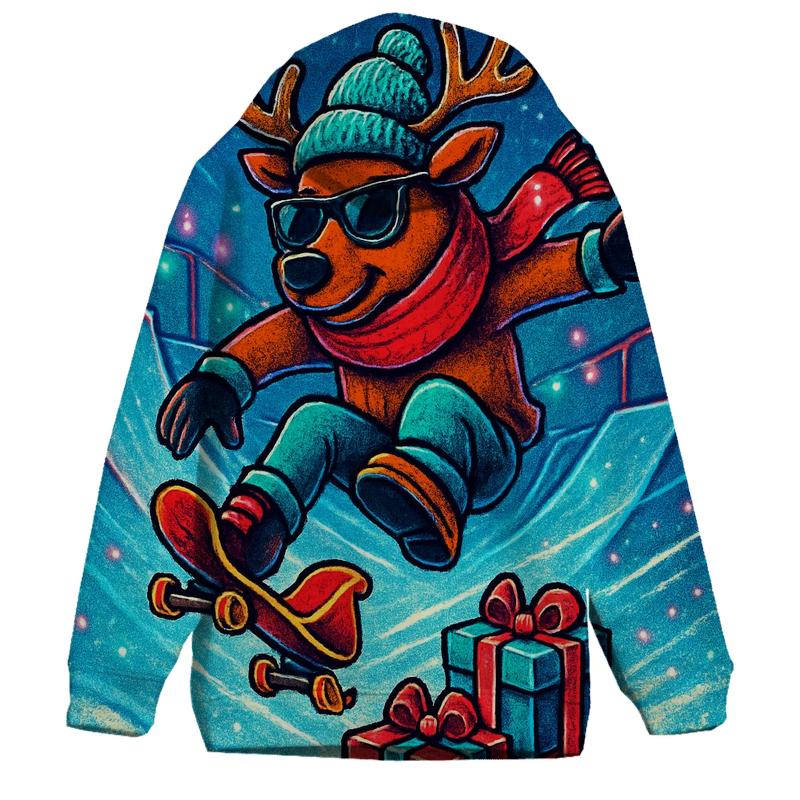 Reindeer Skatepark Sleigh Flip designer hoodies