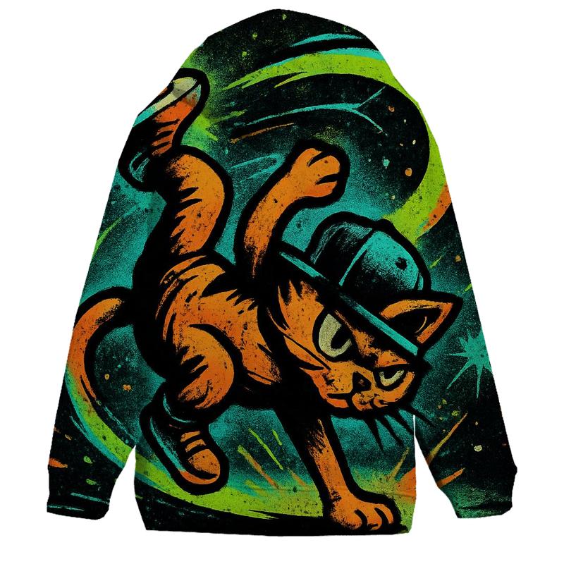 Graffiti Meteor Breakdance Cat lightweight hoodies