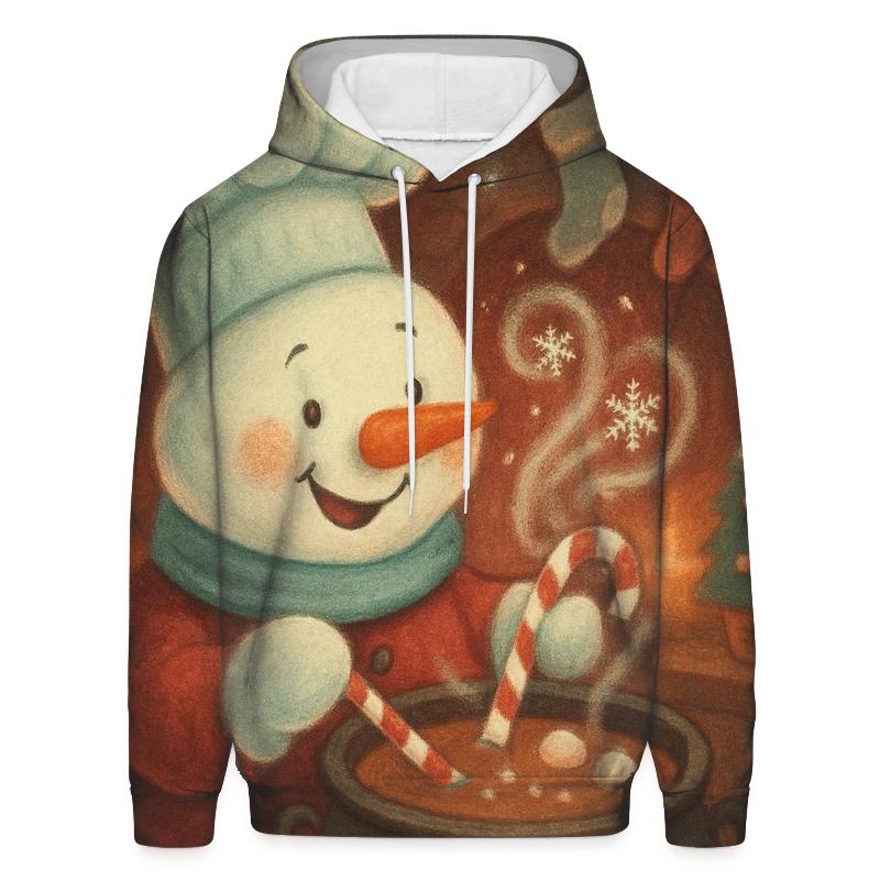 Snowman Soup Chef At The Fireplace pullover hoodies