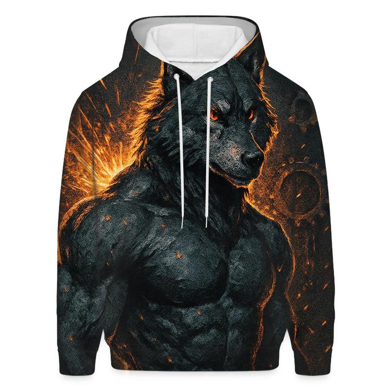 Coal And Chrome Forge Wolf zip-up hoodies