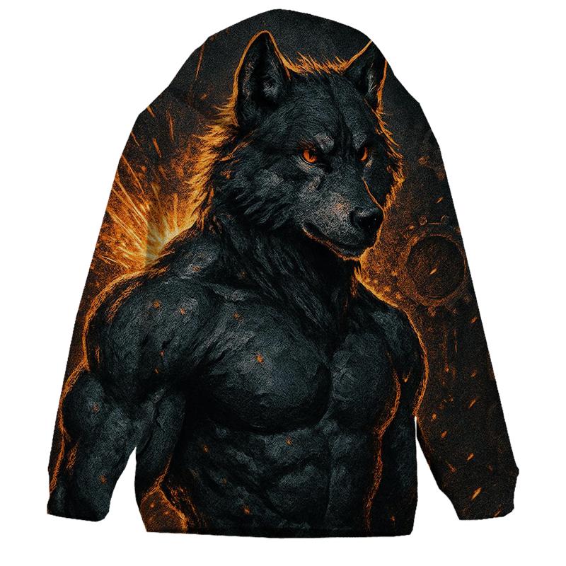 Coal And Chrome Forge Wolf zip-up hoodies