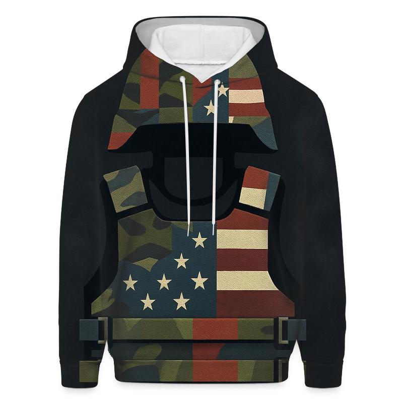 Camouflage And Stripes Armor Mosaic zip-up hoodies