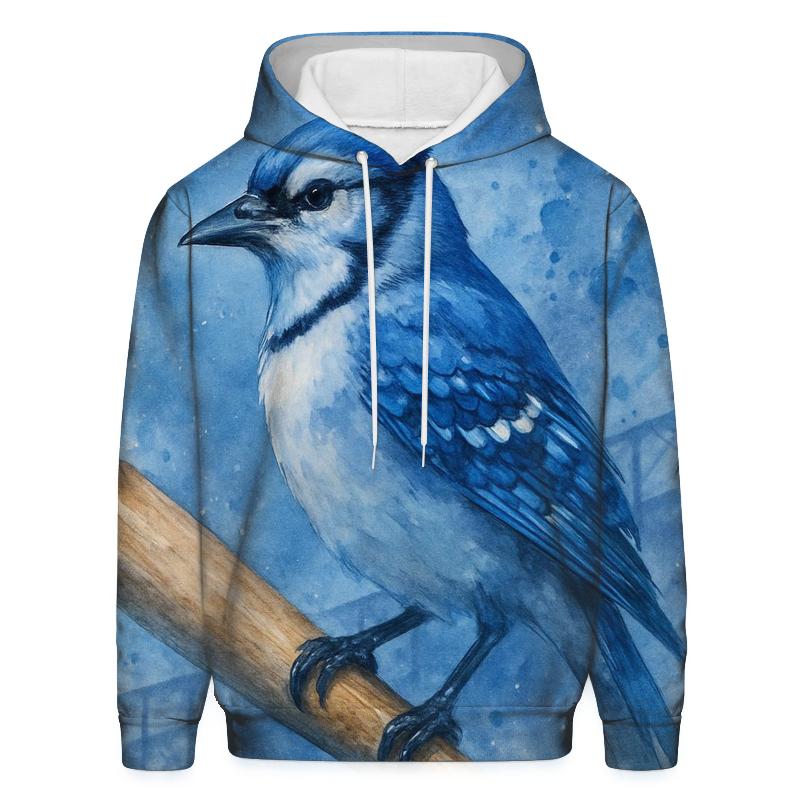Perched Power Bat With Blue Jays Focus zip-up hoodies
