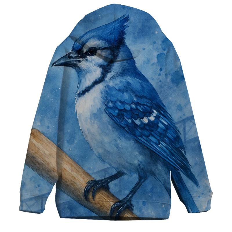 Perched Power Bat With Blue Jays Focus zip-up hoodies