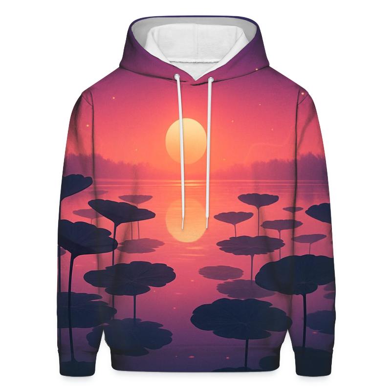 Indigo Lotus Lake Sunset hoodie designs