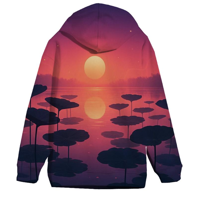 Indigo Lotus Lake Sunset hoodie designs