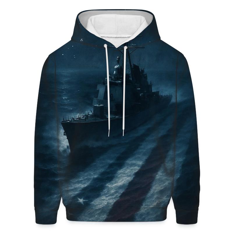 Naval Wake Carving Flag In Moonlight hoodies fashion