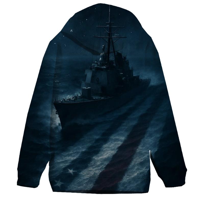 Naval Wake Carving Flag In Moonlight hoodies fashion