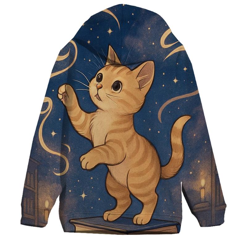 Library Of Purring Comets zip-up hoodies