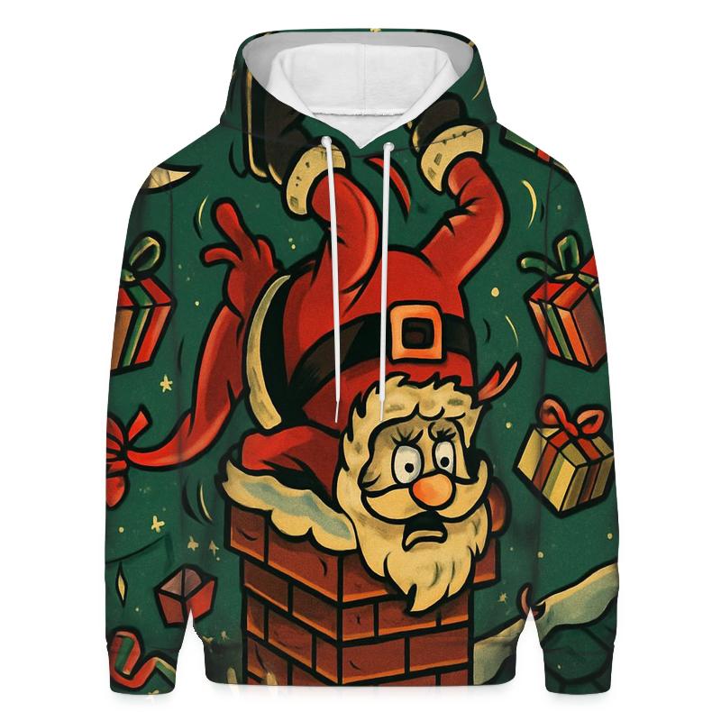 Santa Stuck In Chimney With Rocket Boots hoodie designs