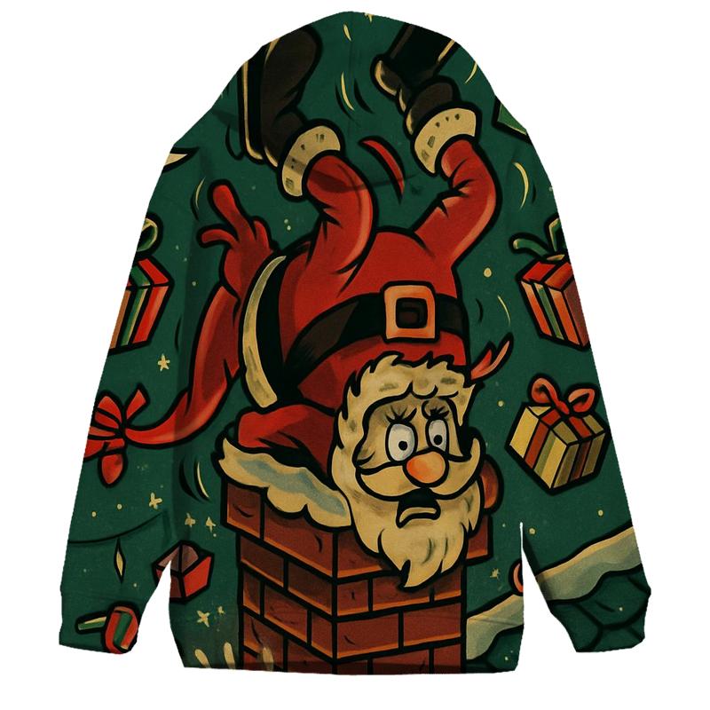 Santa Stuck In Chimney With Rocket Boots hoodie designs