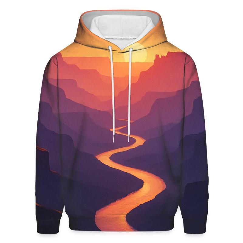 Sunset Canyon Ribbon River zip-up hoodies