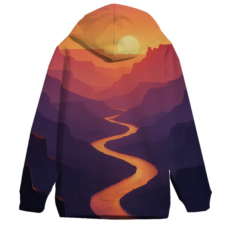 Sunset Canyon Ribbon River zip-up hoodies