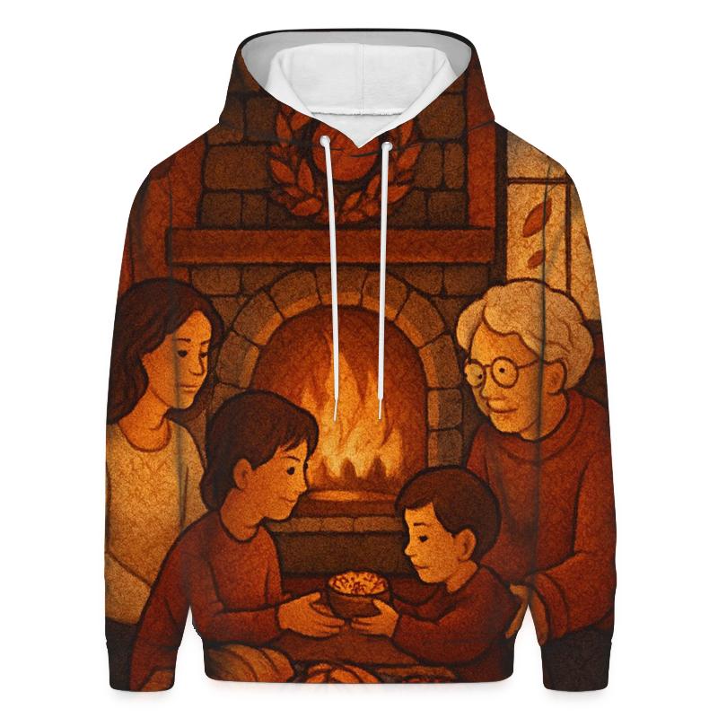 Quilted Hearthside Thanksgiving Evening designer hoodies
