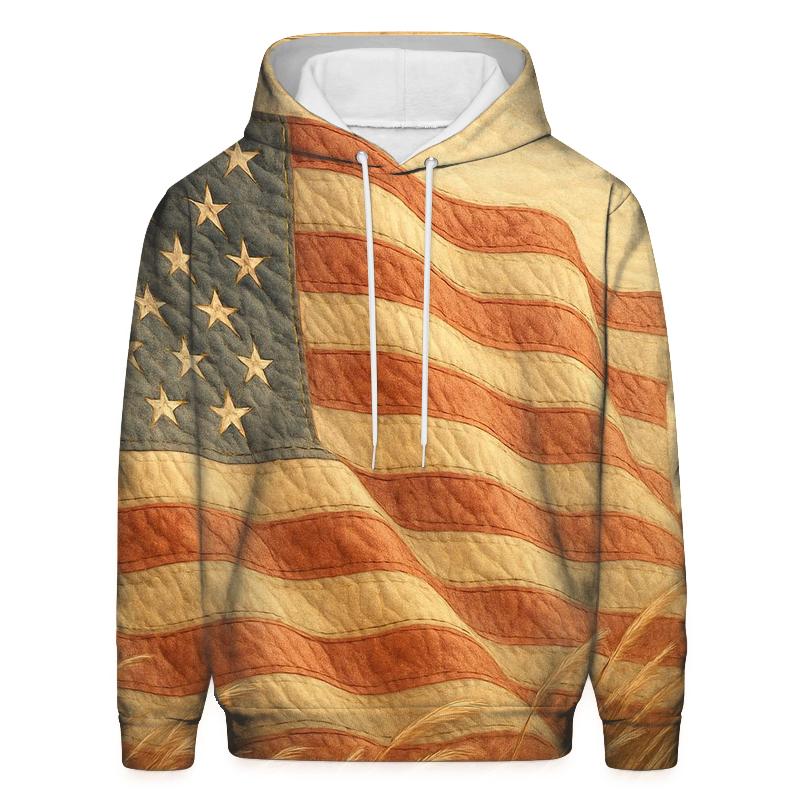 Prairie Wind Quilted Flag printed hoodies