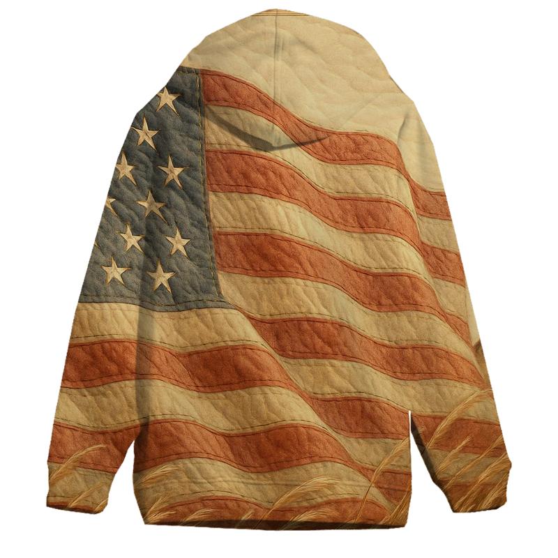 Prairie Wind Quilted Flag printed hoodies