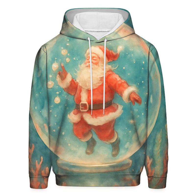 Undersea Santa In Coral Snowglobe hoodie designs