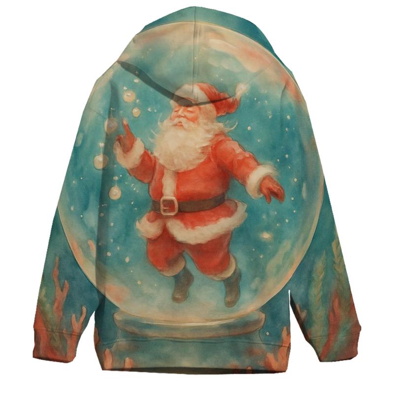 Undersea Santa In Coral Snowglobe hoodie designs