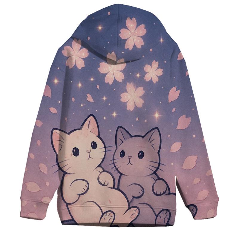 Cherry Blossom Star Gazers zip-up hoodies
