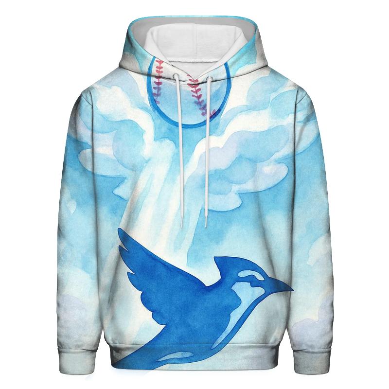 Cloud Wings Carrying A Blue Jays Moonshot premium hoodies