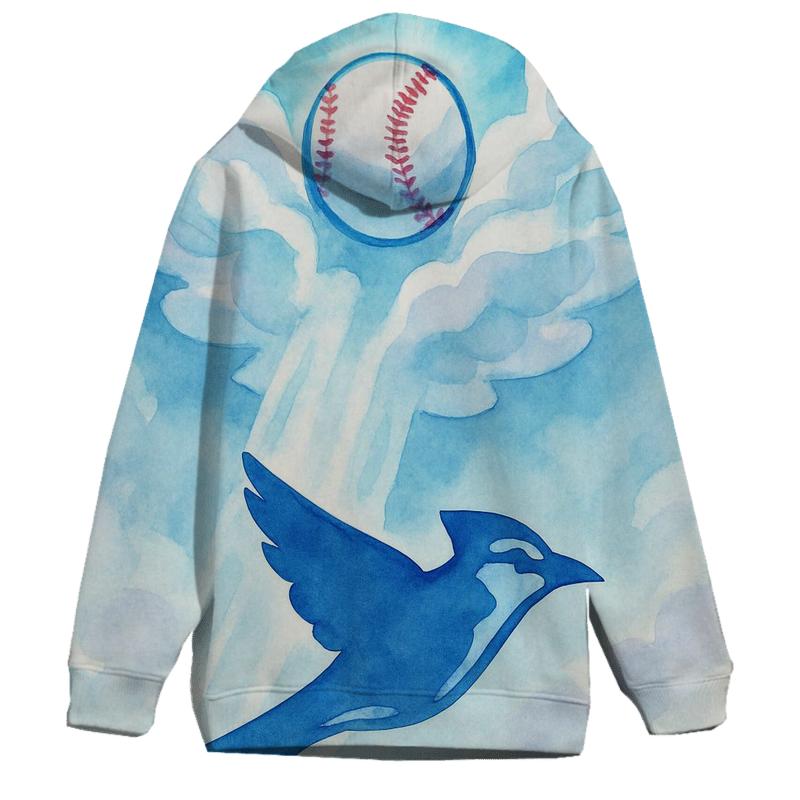 Cloud Wings Carrying A Blue Jays Moonshot premium hoodies