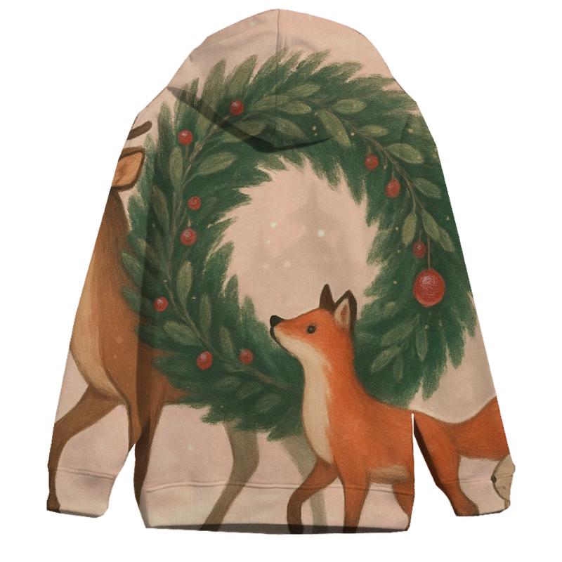 Winter Wildlife Wreath Parade hoodie designs