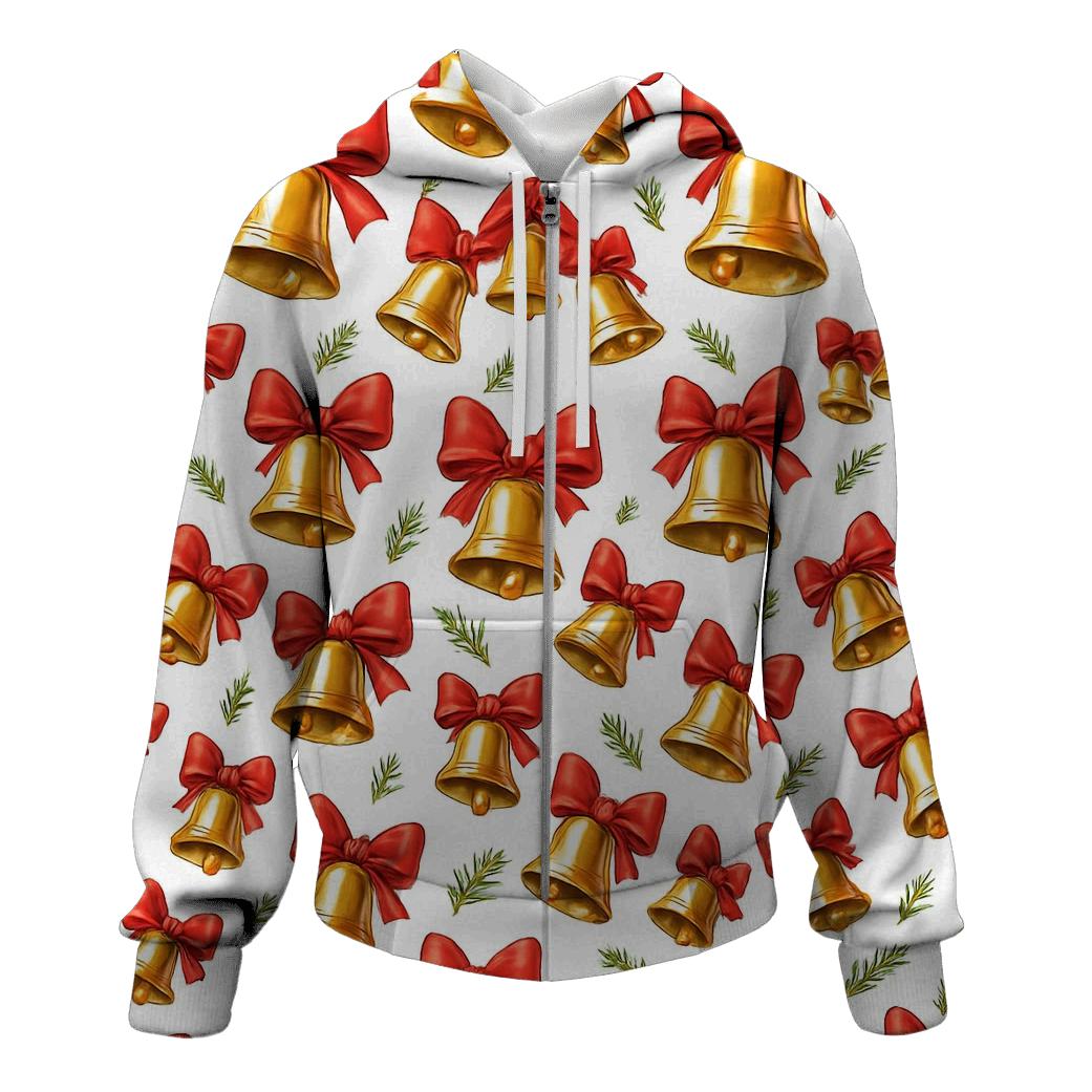 Gold Bell Chevron Cadence On White Background printed hoodies