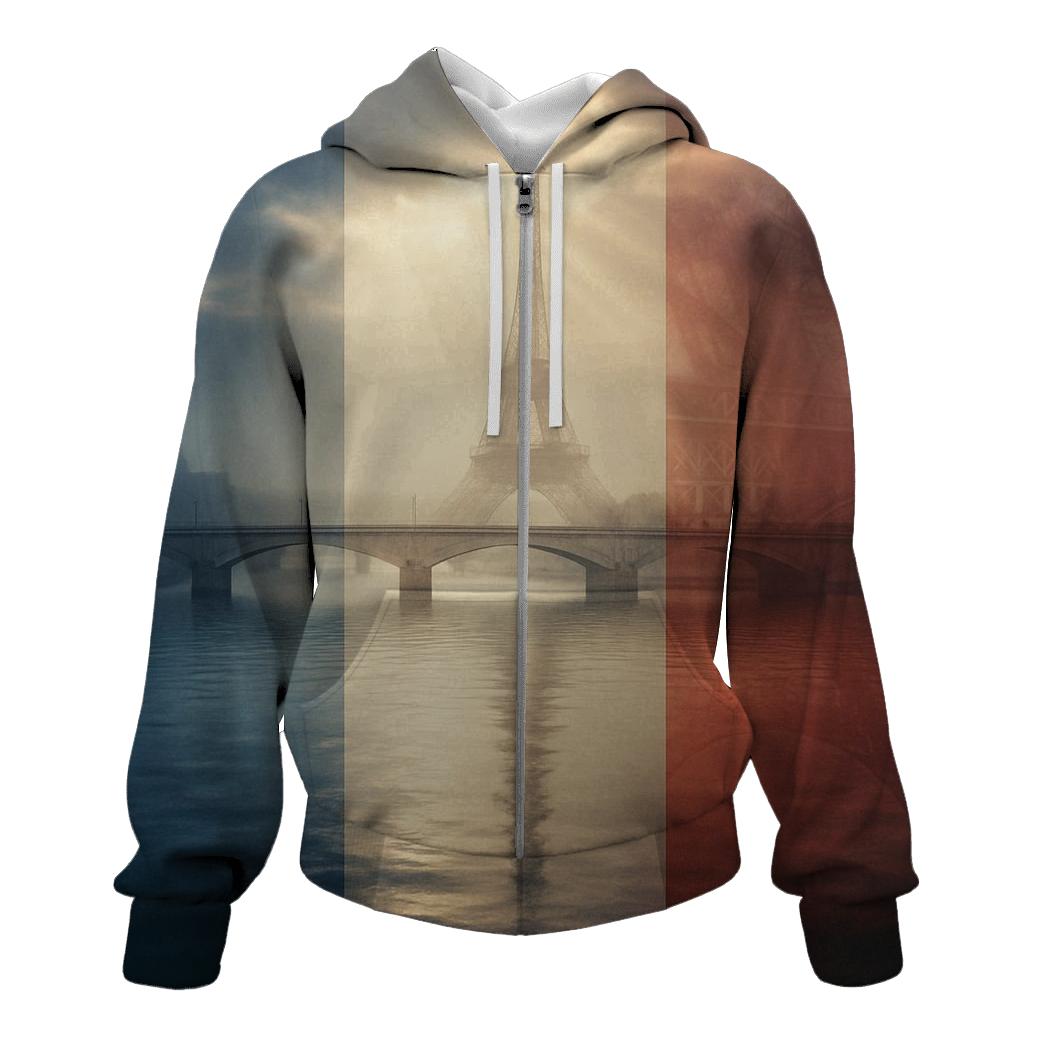Cinematic Tricolor France Over River hoodies fashion
