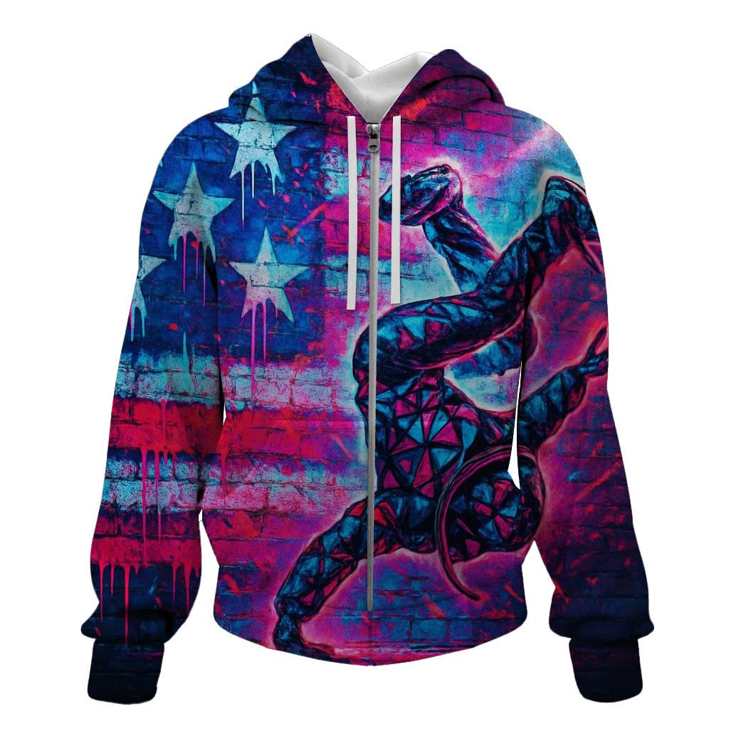 Neon Alley Patriot Spray printed hoodies