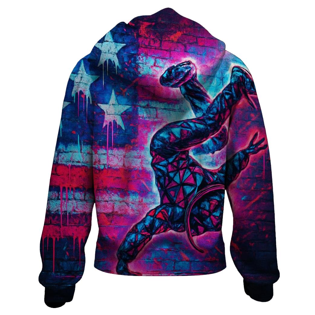 Neon Alley Patriot Spray printed hoodies