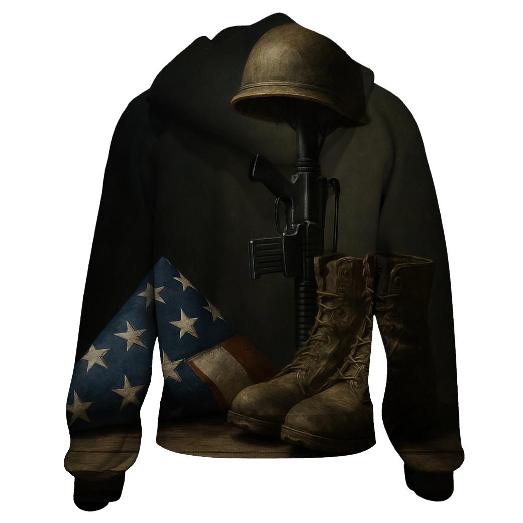 Folded Flag And Vigil Boots Still Life lightweight hoodies