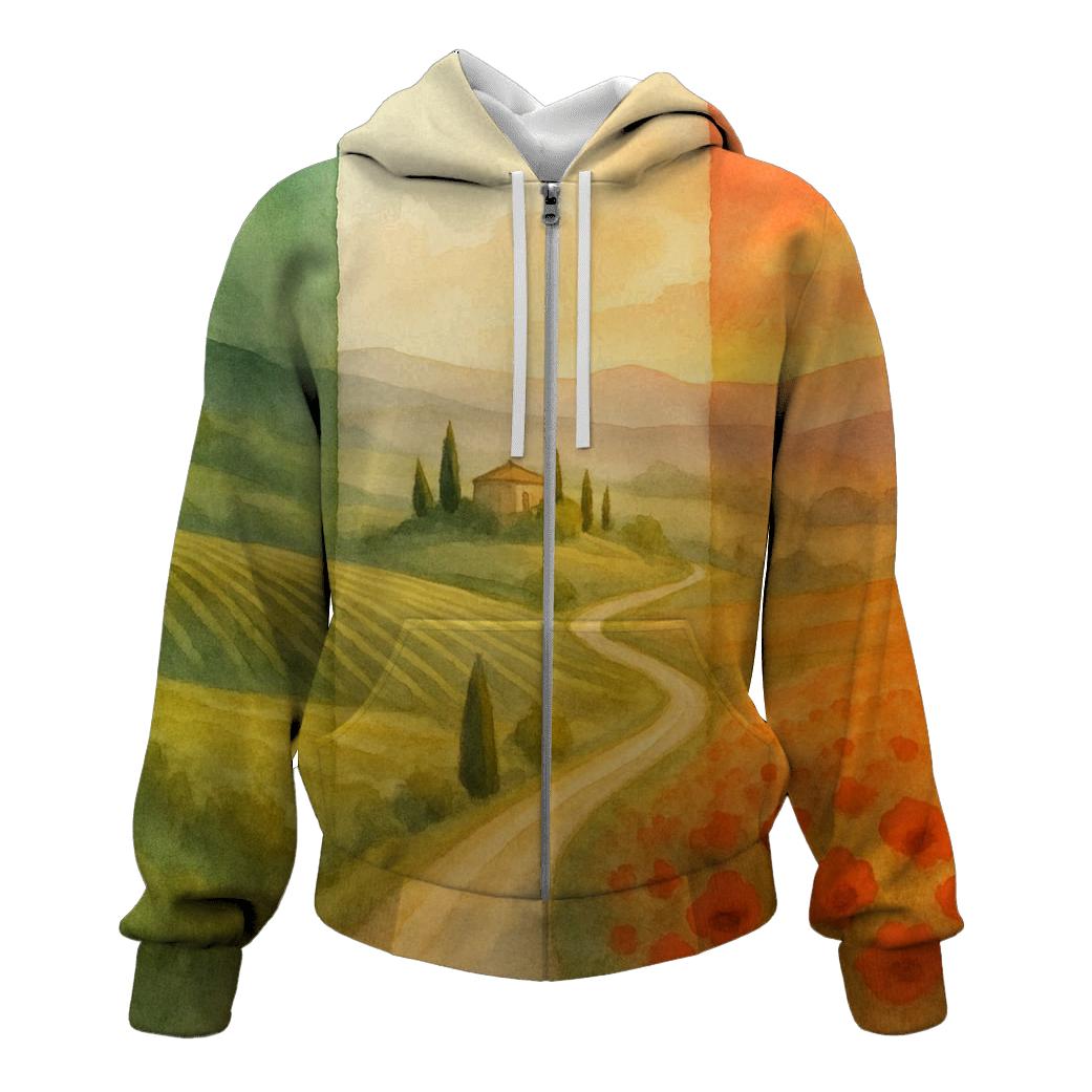 Watercolor Fields Italy hoodies fashion