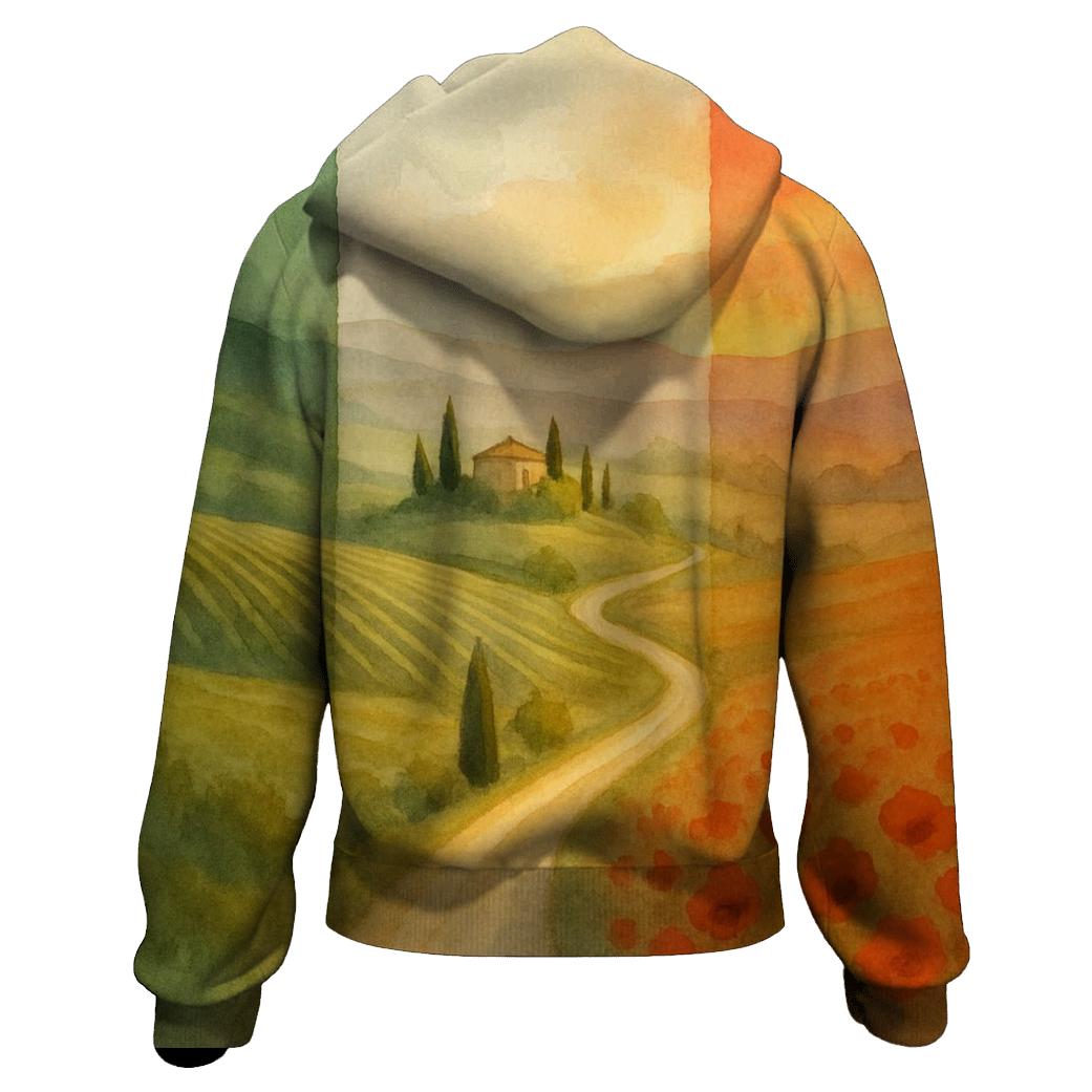 Watercolor Fields Italy hoodies fashion