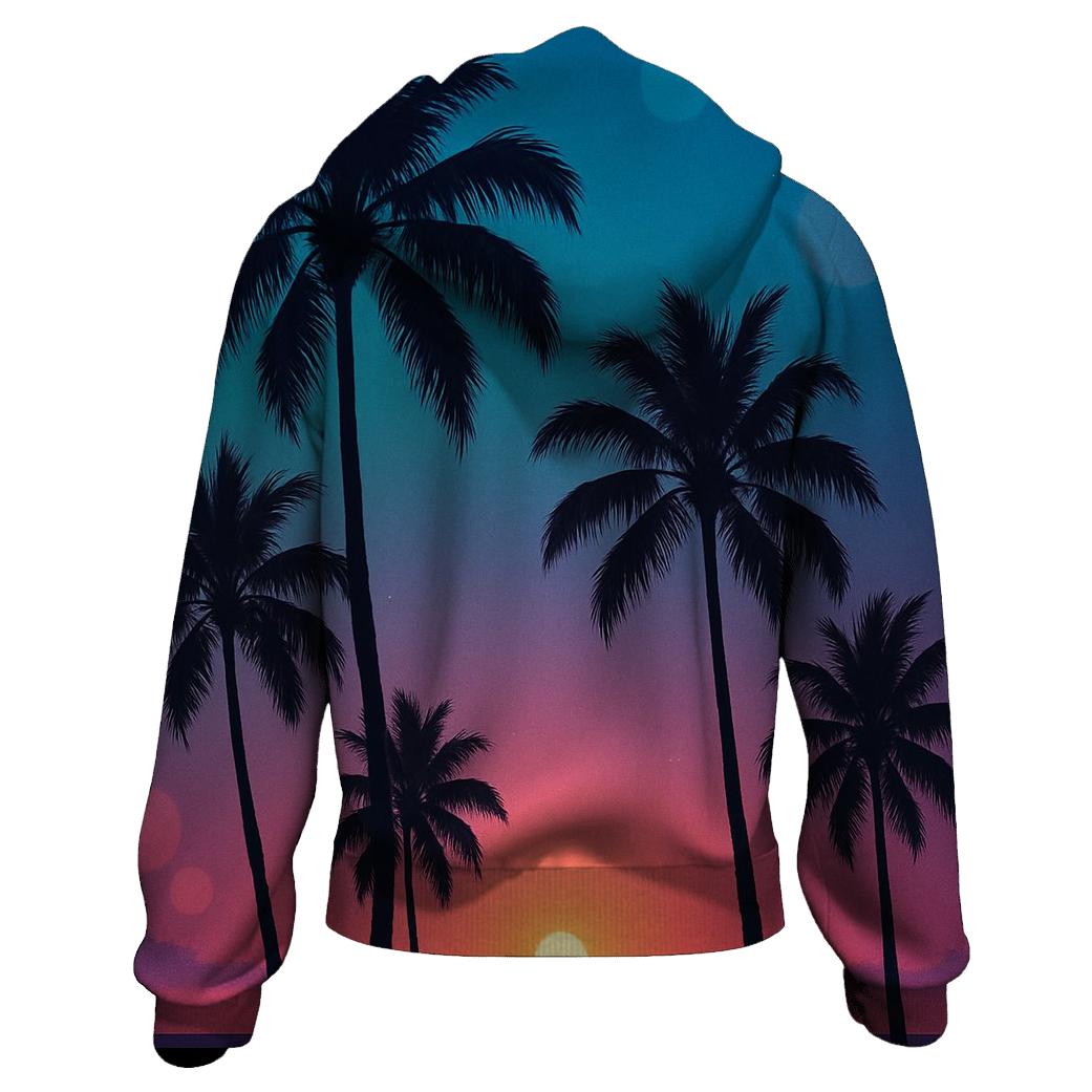 Palm Shadow Serenade zip-up hoodies