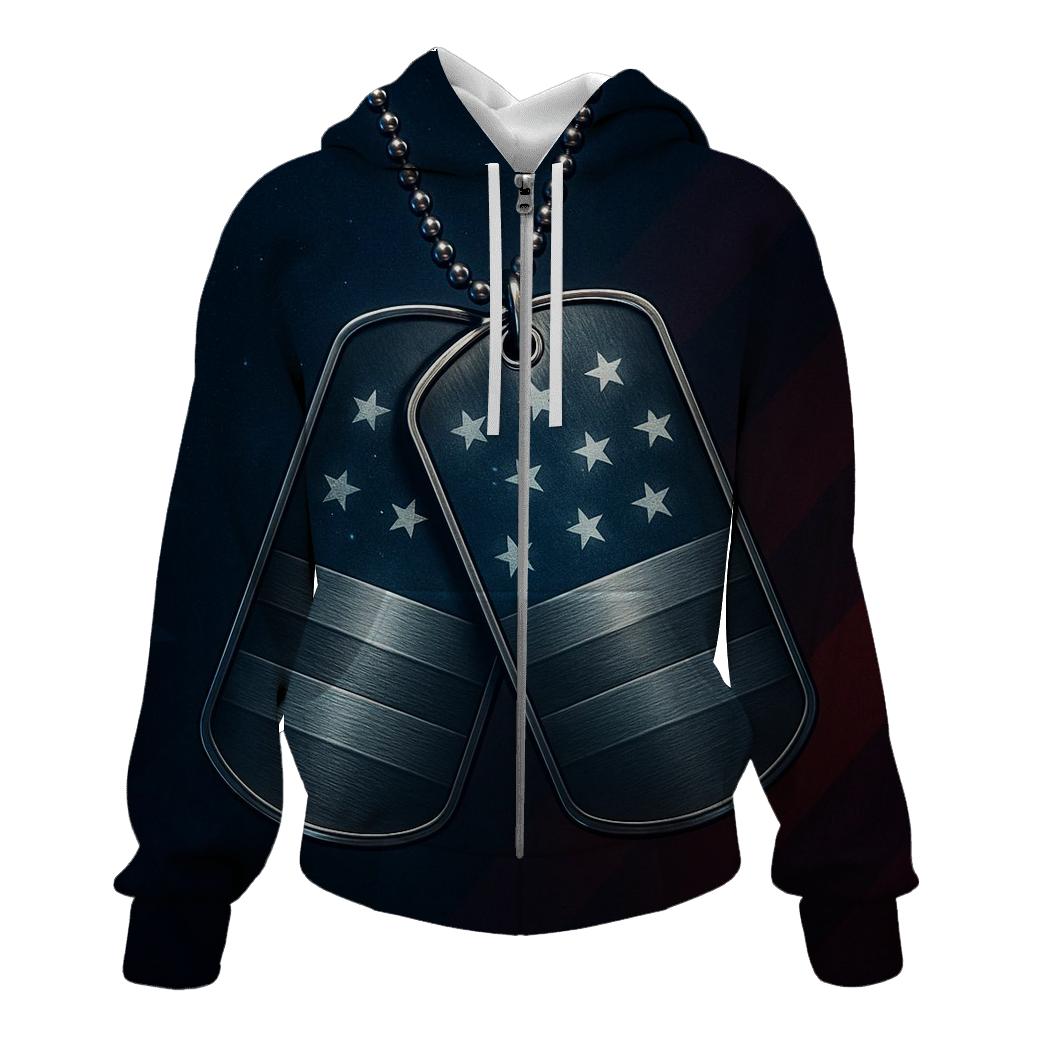 Dog Tags Over Star Field Reflections hoodies fashion