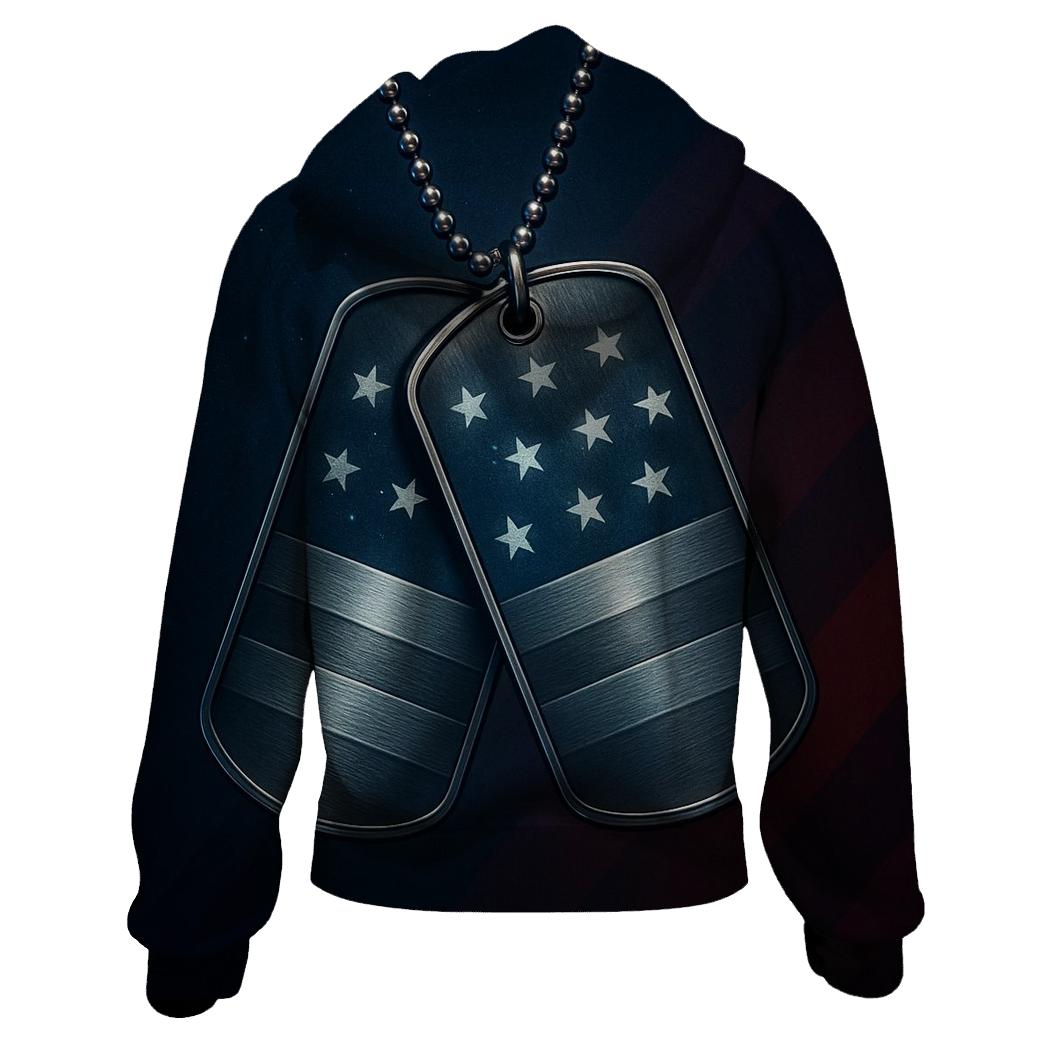 Dog Tags Over Star Field Reflections hoodies fashion