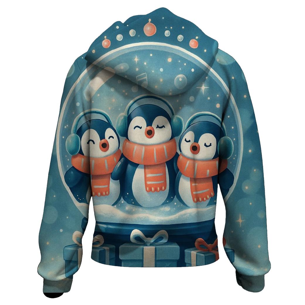 Penguin Choir Bubble Snow Globe premium hoodies