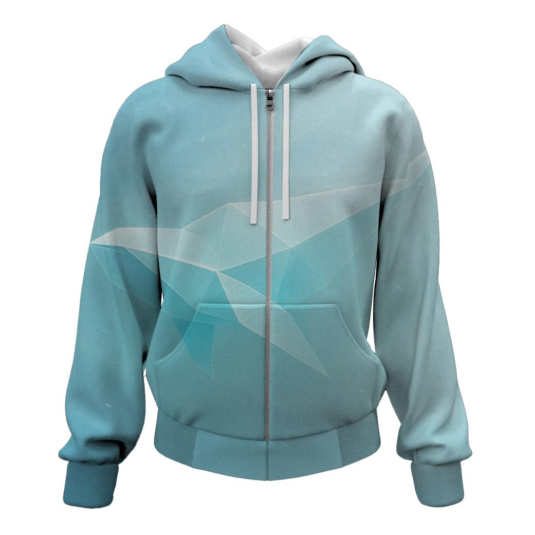 Glacier Light Origami embroidered hoodies