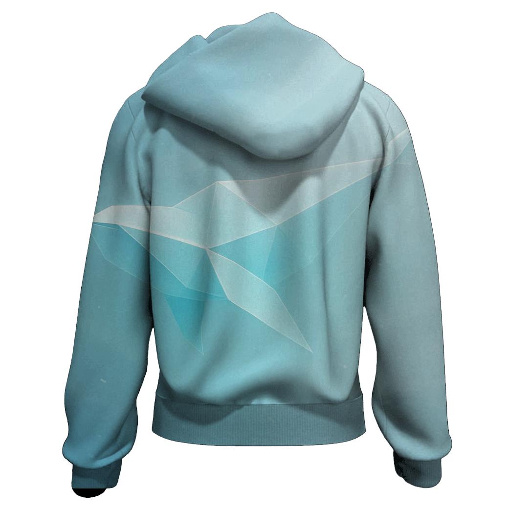 Glacier Light Origami embroidered hoodies