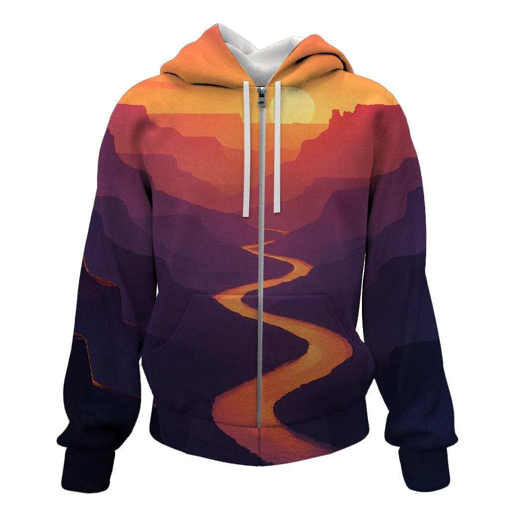 Sunset Canyon Ribbon River hoodie trends