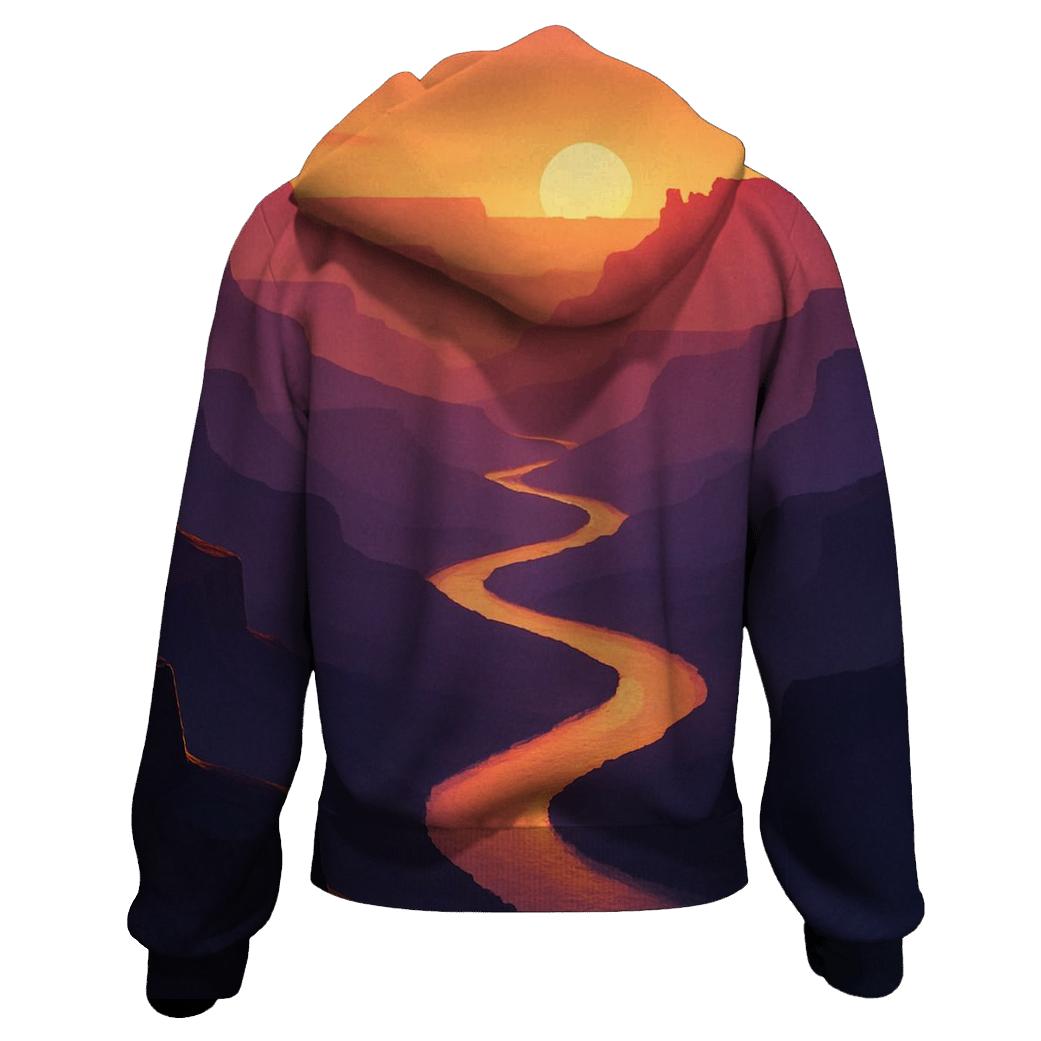 Sunset Canyon Ribbon River hoodie trends