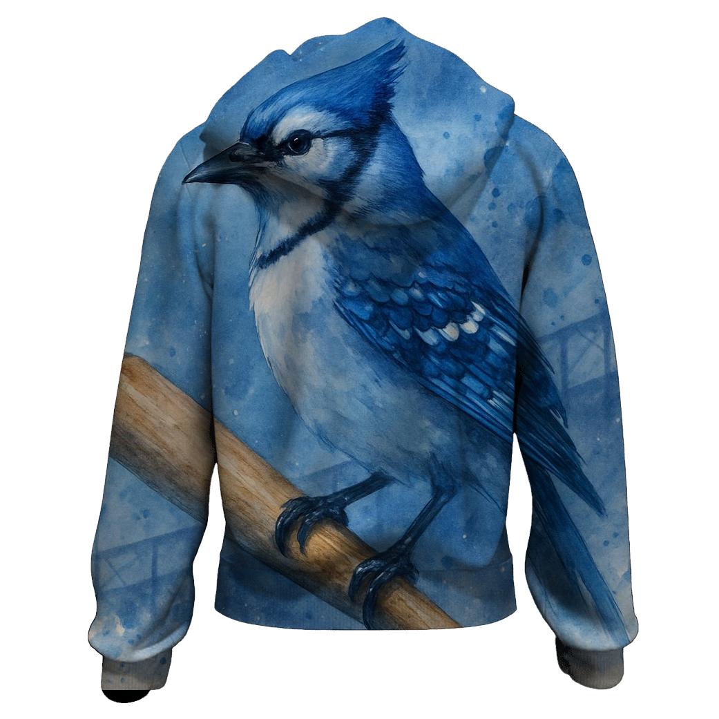 Perched Power Bat With Blue Jays Focus lightweight hoodies