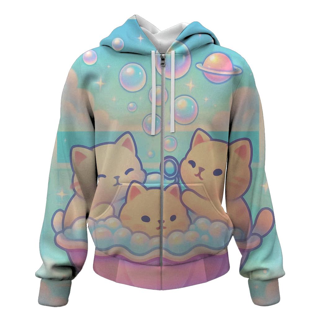 Rainbow Mist Bubble Bath Cats hoodie designs
