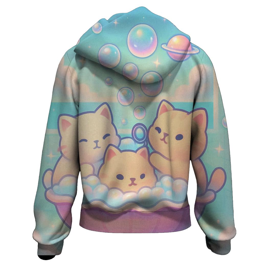 Rainbow Mist Bubble Bath Cats hoodie designs