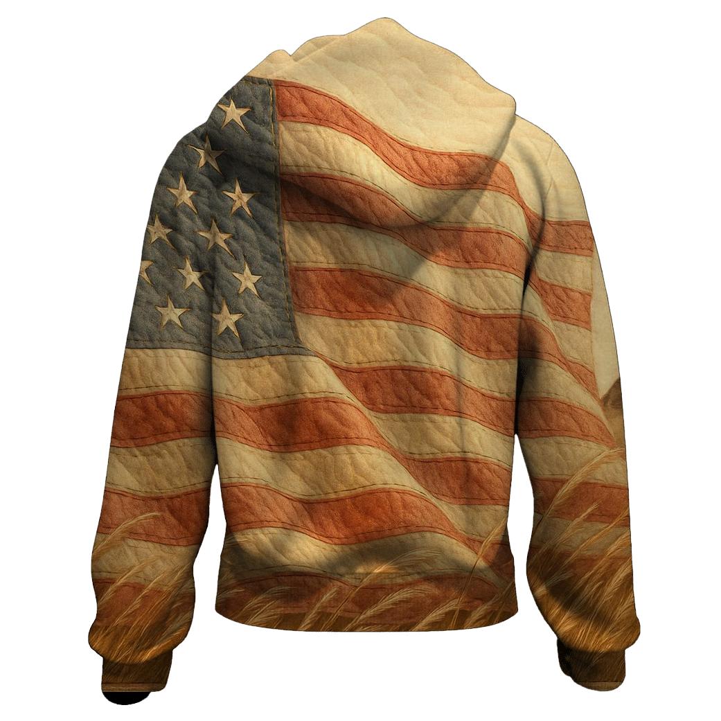 Prairie Wind Quilted Flag premium hoodies