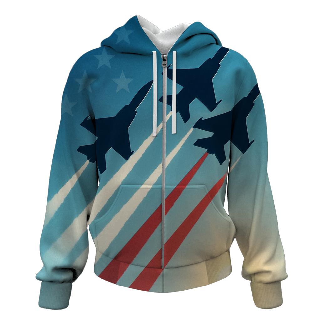 Airborne Tribute Through Sunlit Contrails hoodie styles