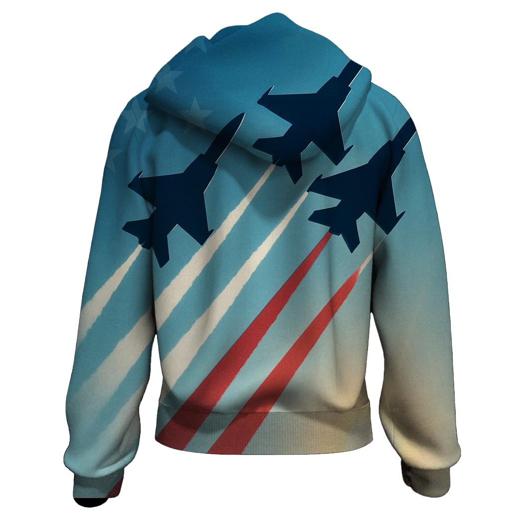 Airborne Tribute Through Sunlit Contrails hoodie styles