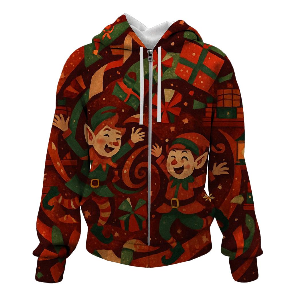 Elf Workshop Gift Wrap Tornado pullover hoodies