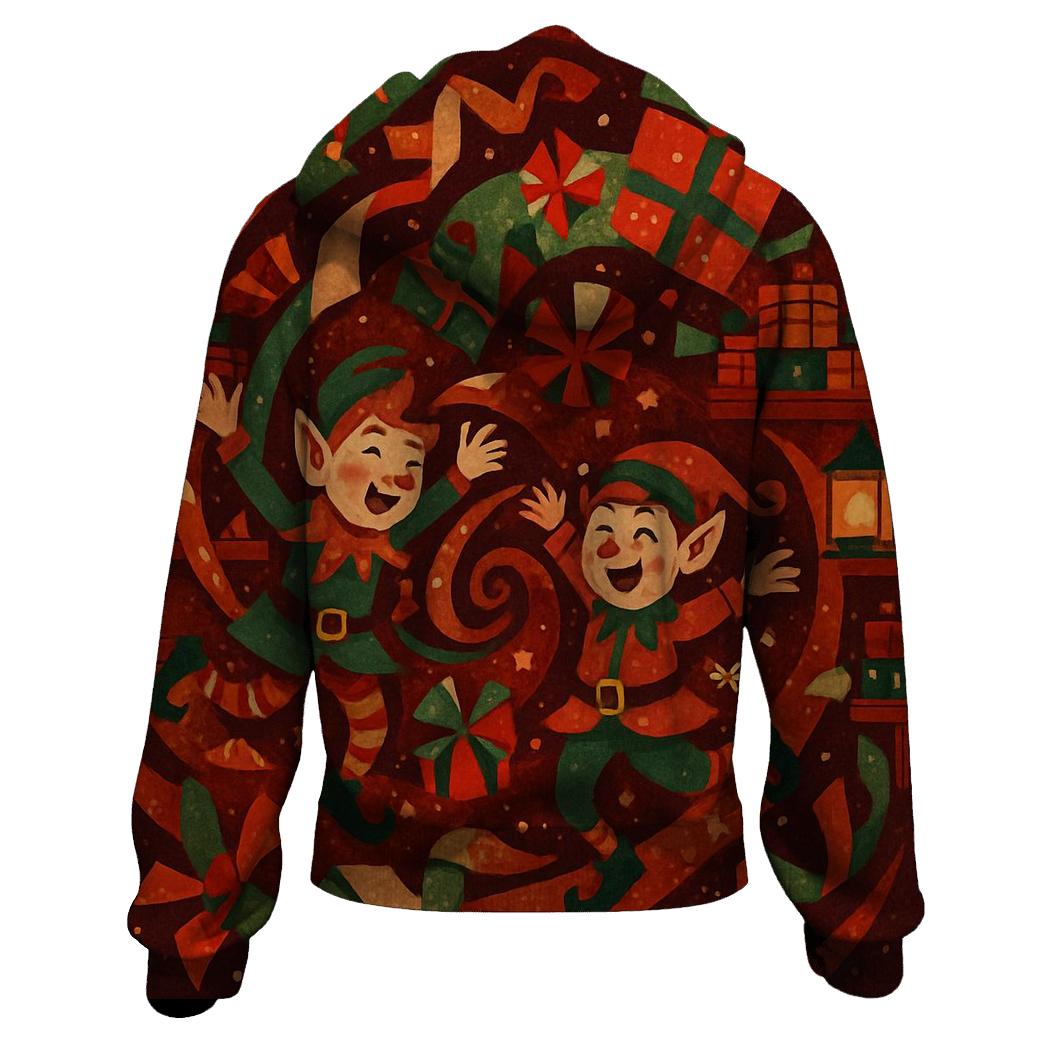 Elf Workshop Gift Wrap Tornado pullover hoodies