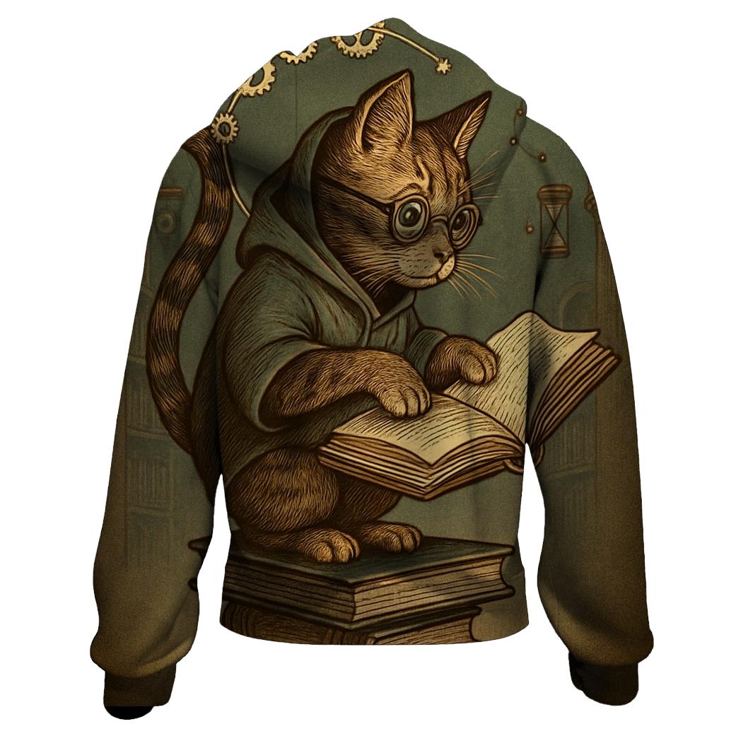 Clockwork Library Scholar Cat hoodie designs